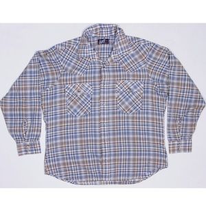 Vintage Levis Metallic Plaid Cowboy Western Shirt